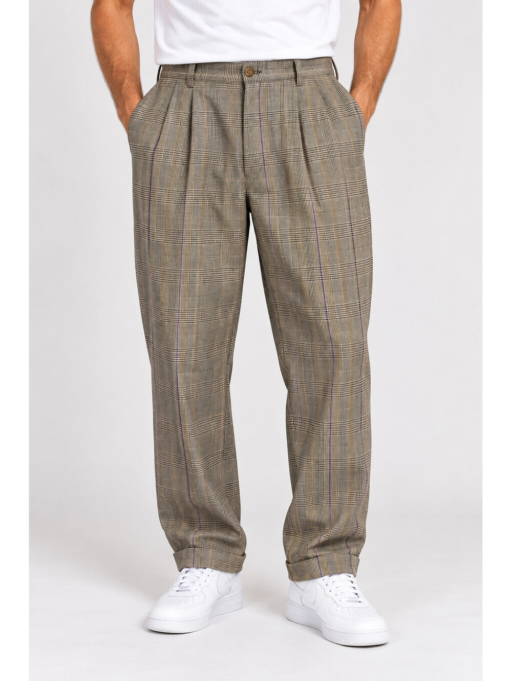 Vintage 90s Tommy Hilfiger Pants Mens 34x30 Plaid Pleated Cuffed Preppy